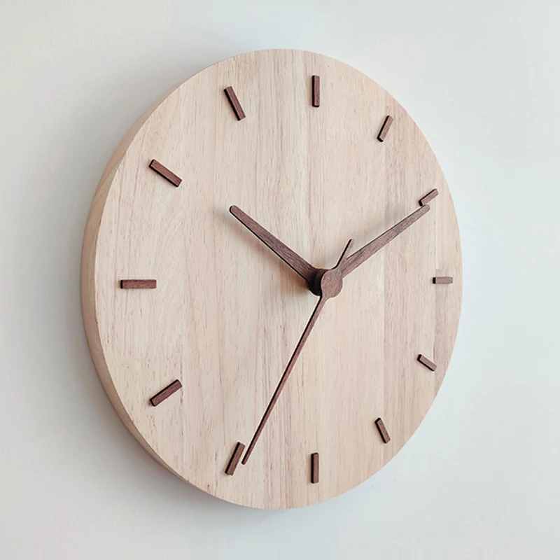 Solid Wood Wall Clock Parts Home Decor Creative Wood Clock Hands in Black Walnut Hour Minute Second Clock Pointer Repair Parts