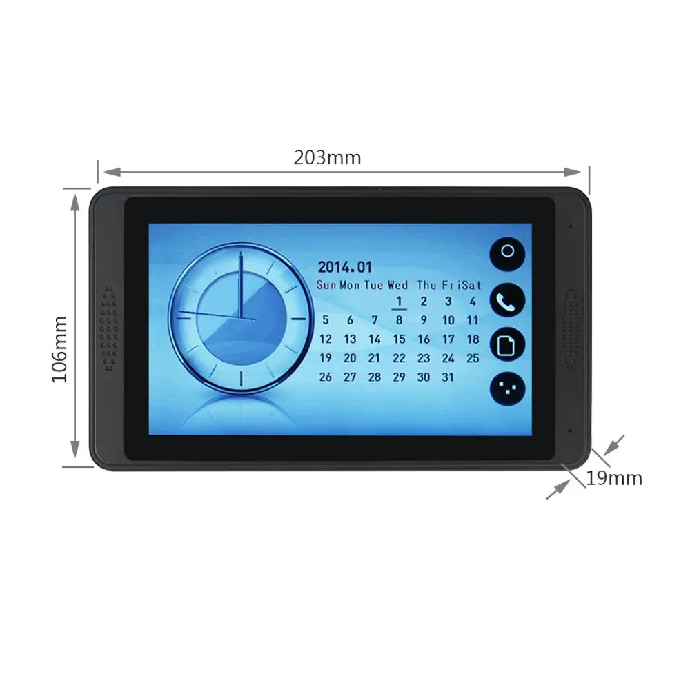 SYSD-Pantalla de Panel táctil de 7 pulgadas, intercomunicador con cable, timbre de puerta, teléfono con grabación, fotografía, cámara RFID