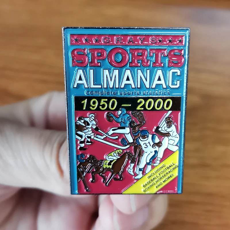 Grays Sports Almanac Badge Movie prop Brooch A Blank Journal Enamel Pin Book Future Accessory Gift