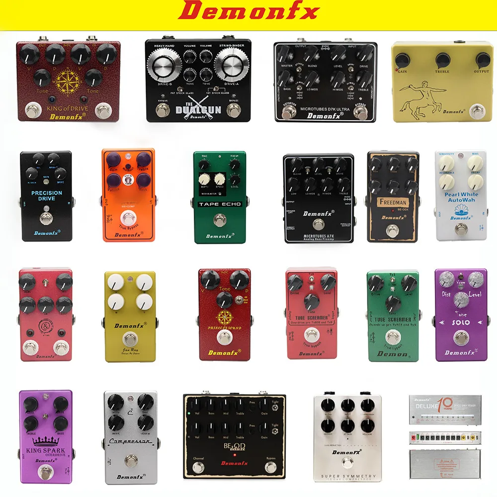 NEW Demonfx High Quality Guitar Bass Effect Pedal Overdrive Distortion Compressor Delay Chorus AutoWah Pedal