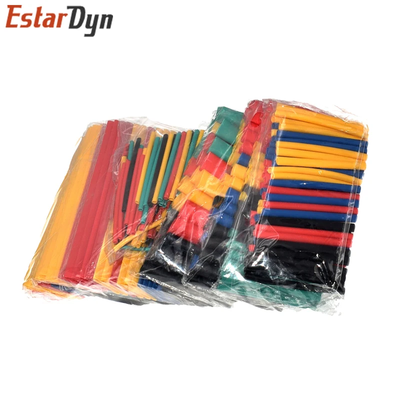 328Pcs/set Sleeving Wrap Wire Car Electrical Cable Tube kits Heat Shrink Tube Tubing Polyolefin 8 Sizes Mixed Color термоусадка