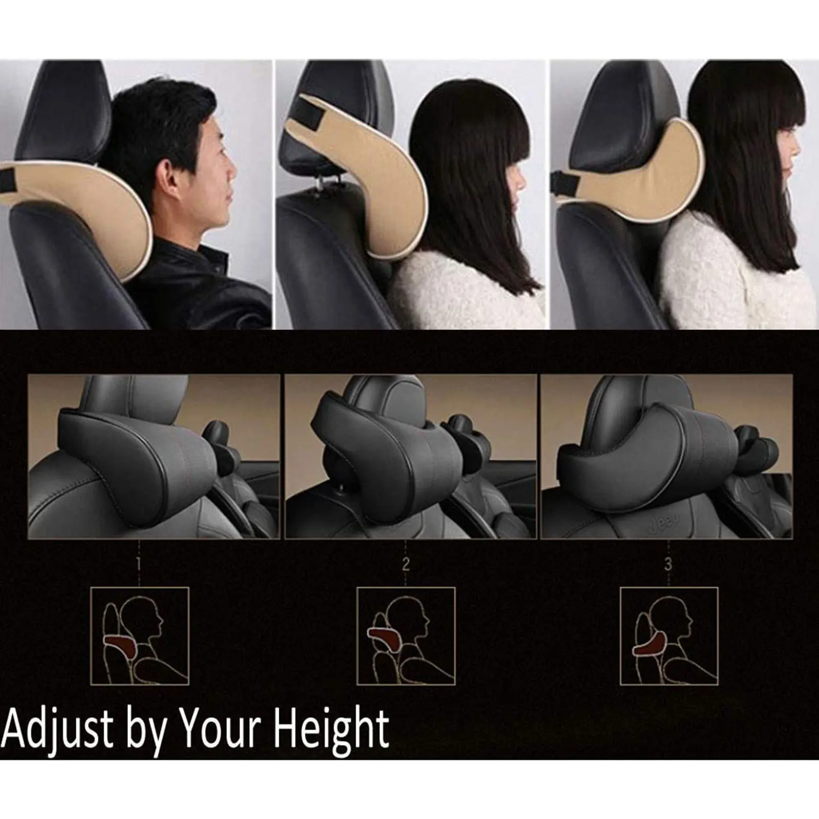 High-quality PU Leather Auto Car Neck Pillow Memory Foam Pillows Neck Rest Seat Headrest Cushion Pad 3 Colors