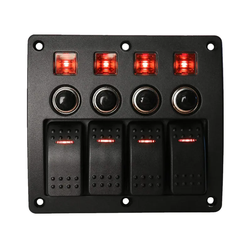 

Red Blue Green 4/6 Gang LED Rocker Switch Panel Car Toggle Switch DC 12V 24V For Car Boat Marine Yacht RV Camper Truck Trailer