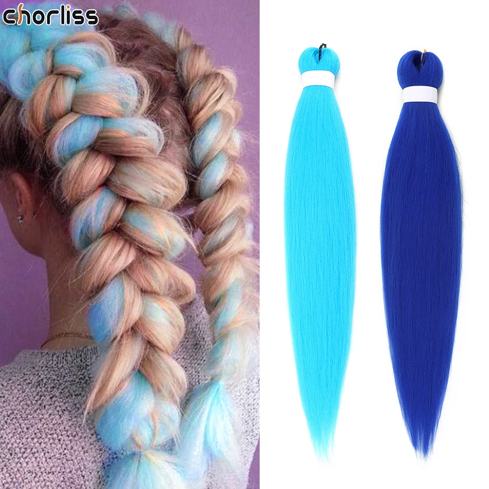 Trenzas de pelo sintético largo para mujer, extensiones de cabello trenzado de 24 pulgadas, Kanekalon, ombré, Negro, Rosa, ganchillo