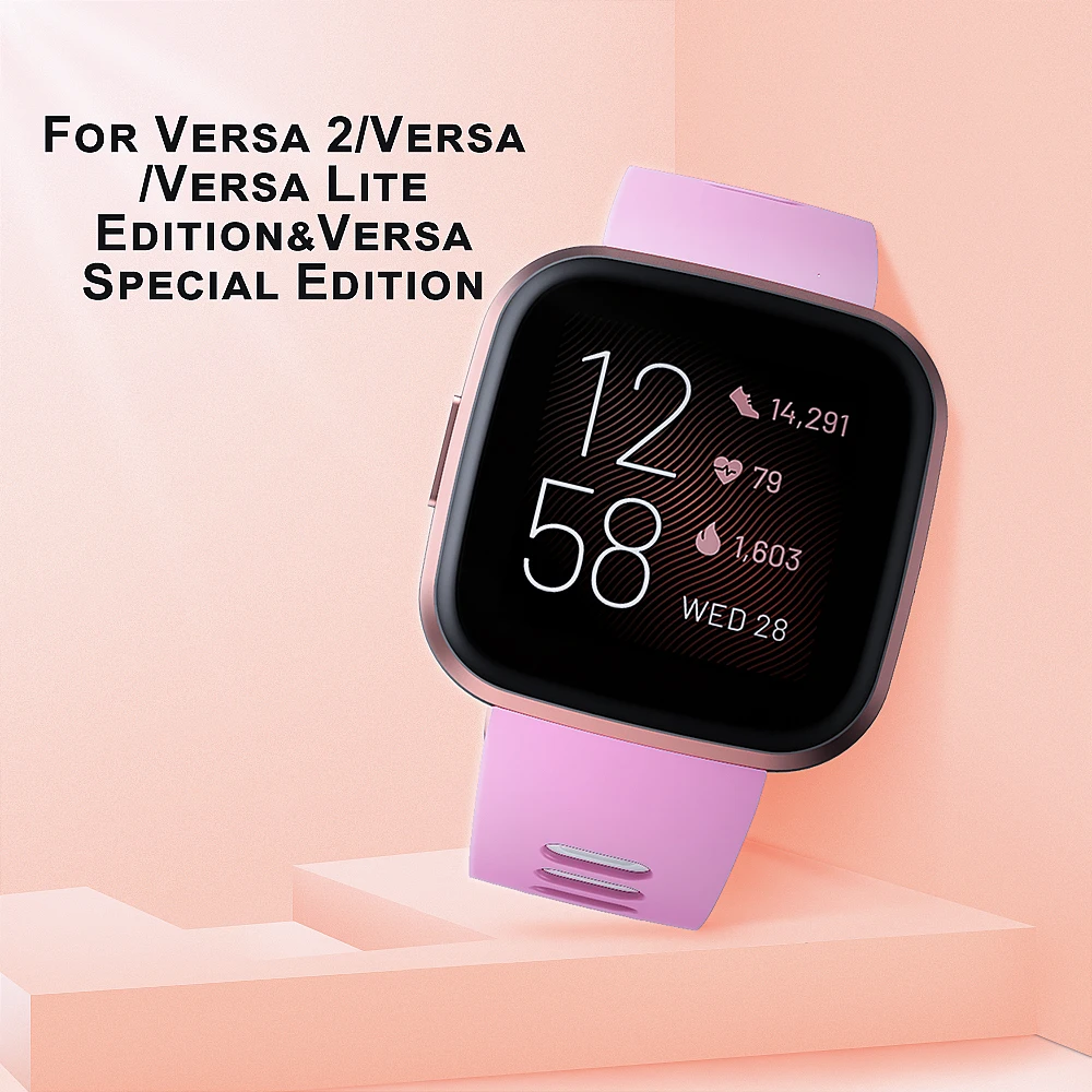 For Fitbit Versa Silicone Strap 23mm Compatible for Versa 2/Versa Lite Edition Watchband for Versa Special Edition Bracelet