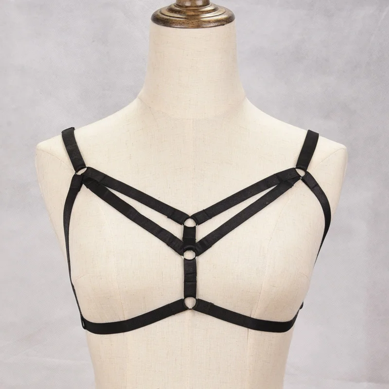 BONDAGE STRAPPY Harness Body Cage Women Sexy Lingerie Fetish Crop Tops Bra Harajuku Gothic Rave Festival Bralette Body Harness