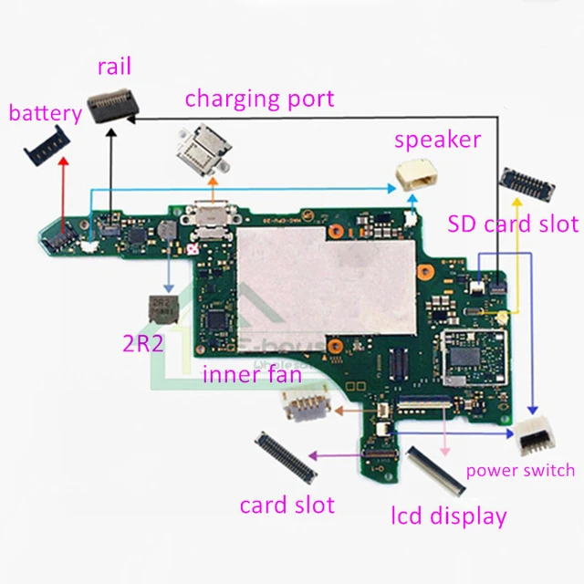 Nintendo switchコンソール用マザーボード,pcbボード修理,充電ポート,sdカードスロット,lcdディスプレイ,nsコンソール用ソケット