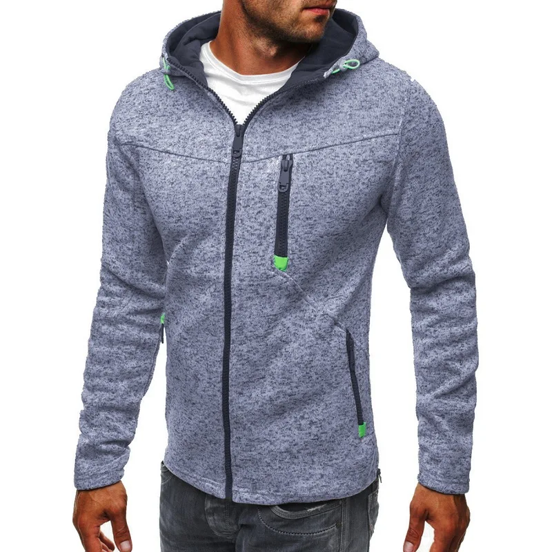 Men's Hoodies Sweatshirts Jacquard Fleece Hoody Jersey Hooded Jacket Streetwear Zipper Cardigan Hunting Fishing Expedition Coats