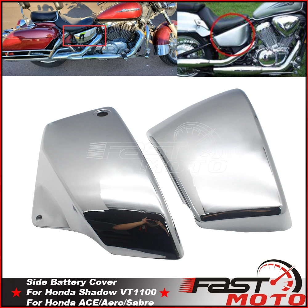 Motorcycle Accessories Chrome Side Battery Cover Guard Engine Cover For Honda Shadow ACE Aero Spirit VT1100 VT1100C VT1100C3