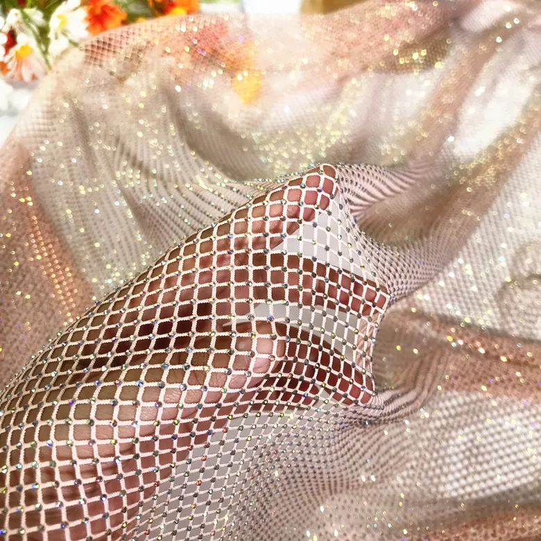 

Luxury Diamond Mesh Fabric Clothing Skirt Dress Clothing Full Diamond High-end Custom Designer Fabric Clothing Accessories