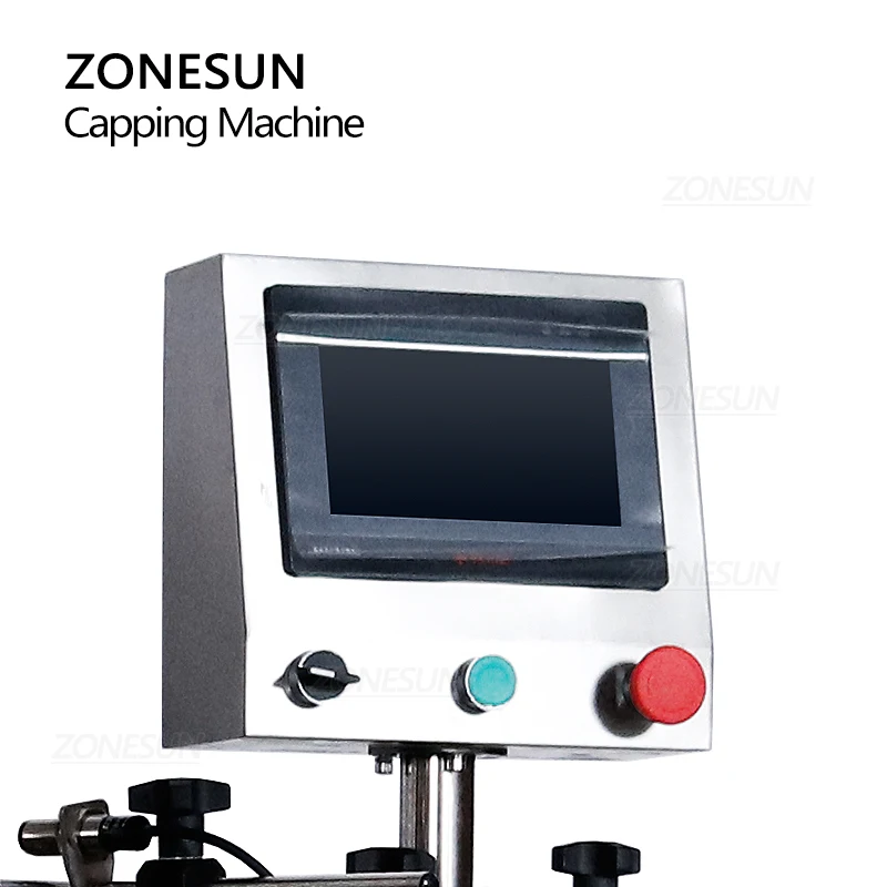 ZONESUN Automatic Chili Sauce Glass Bottle Honey Jar Cap Twist Screwing Capping Machine For Production