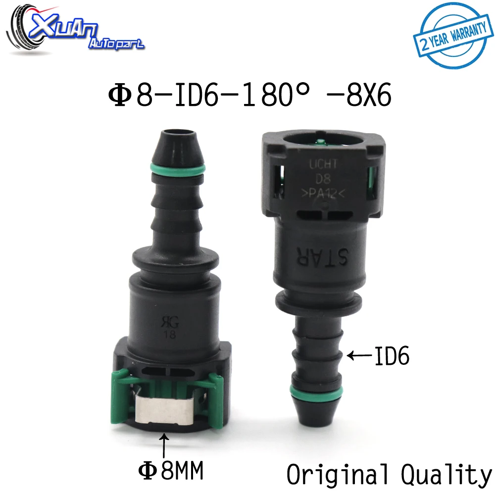 

XUAN 2pcs D8 8mm 8 ID6 180 degree Fuel Line Quick Connector Female Connector Gasoline Filter Fuel Filter for Peugeot for Citroen