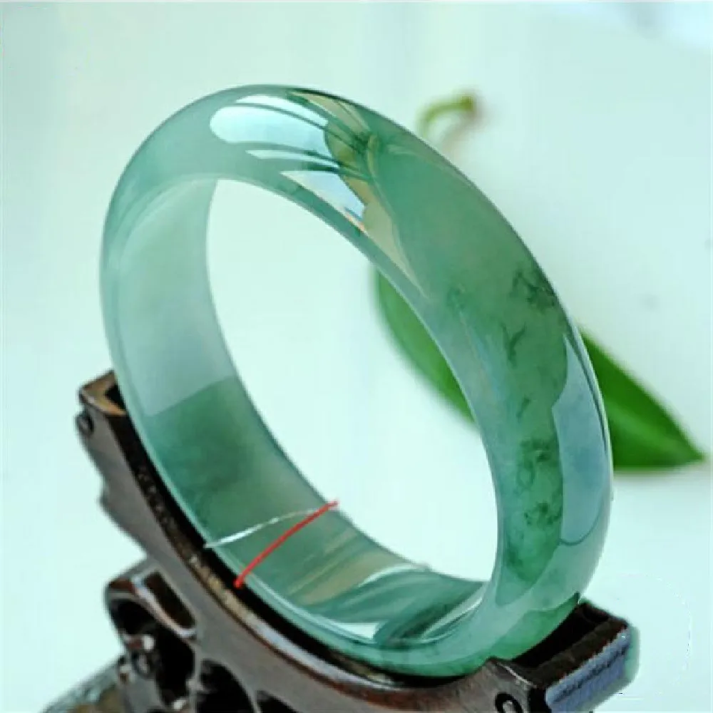 

Natural Burmese Jade Jadeite Ice Waxy Bracelet Female Yang Green Floating Flower Bracelet Green Bracelet