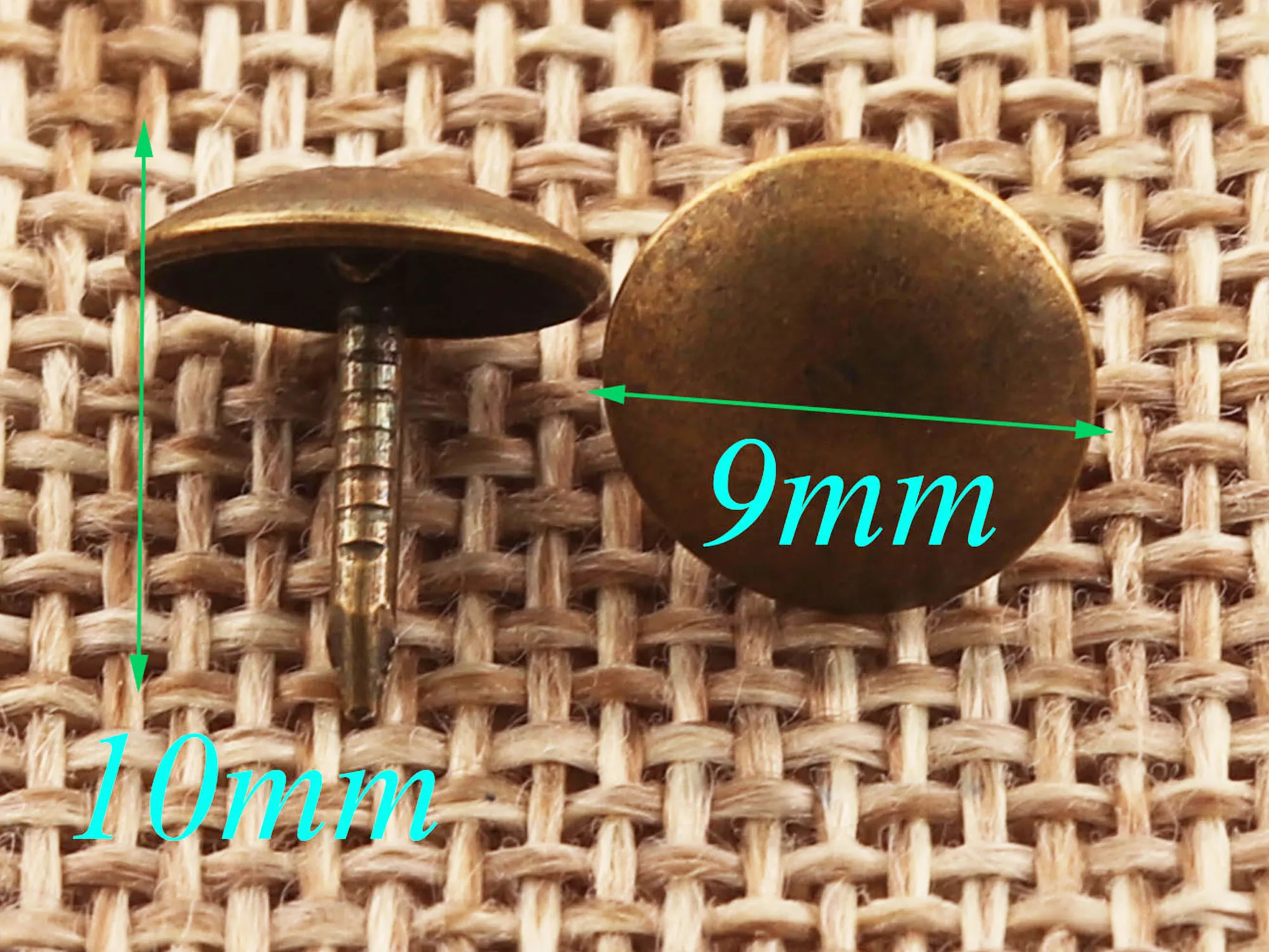 100 Pcs Antique Bronze Upholstery Tacks Nailhead Tacks Rivets Nails thumb tacks old tacks Studs Nails-Wholesale-9mm