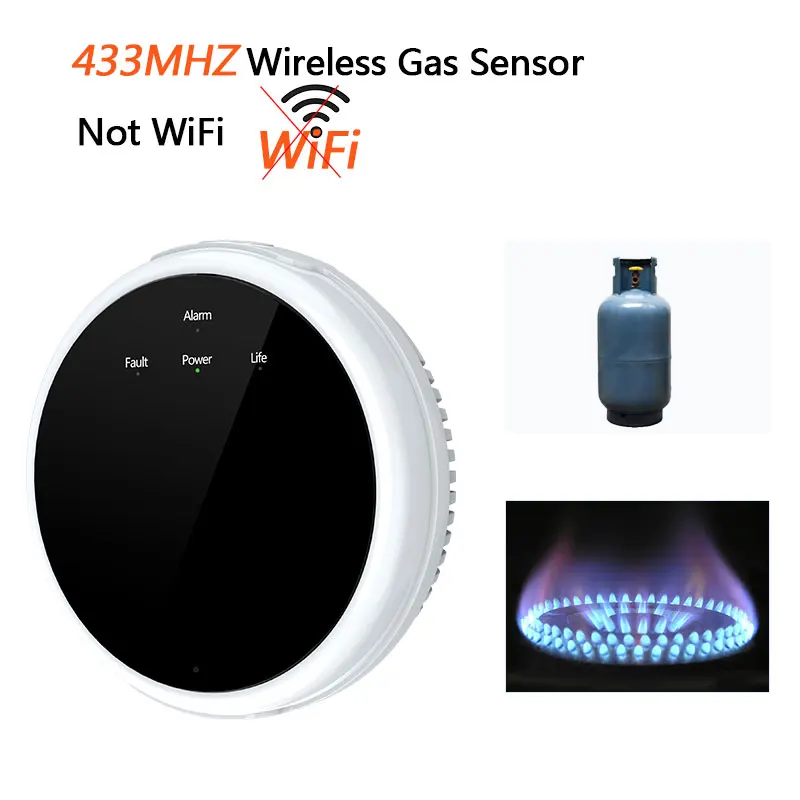 Wireless Gas detector 433MHz Gas Leak Sensor Combustible Methane Propane Butane Natural  for Home Security Burglar Alarm System