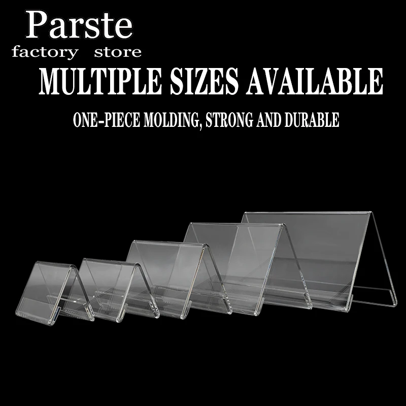 5 Pcs V-Shaped Acryliccard Triangle Bable Conference Card Double-Sided Transparent Guest Seat Card Table Sign Tabletop Seat
