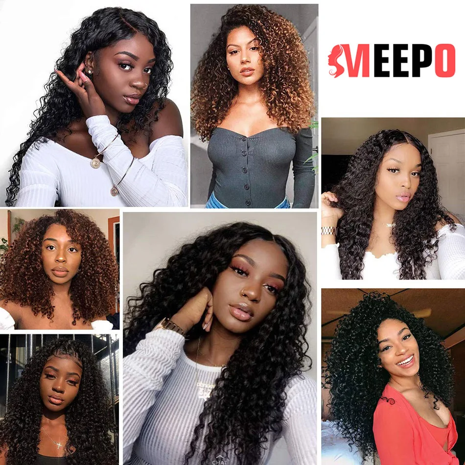 Meepo Synthetic Curly Clip In Hair Extensions for Black Women Curly Hairpieces with Combs Light Brown Color 26Inch65CM 7Pcs