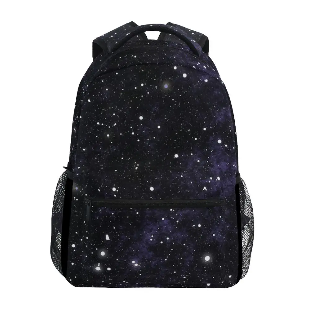 ALAZA 2022 NEW Black Backpack Sky Stars Printing Women Big Capacity Travel Bag Student School Bag Laptop Backpack For Men Gift