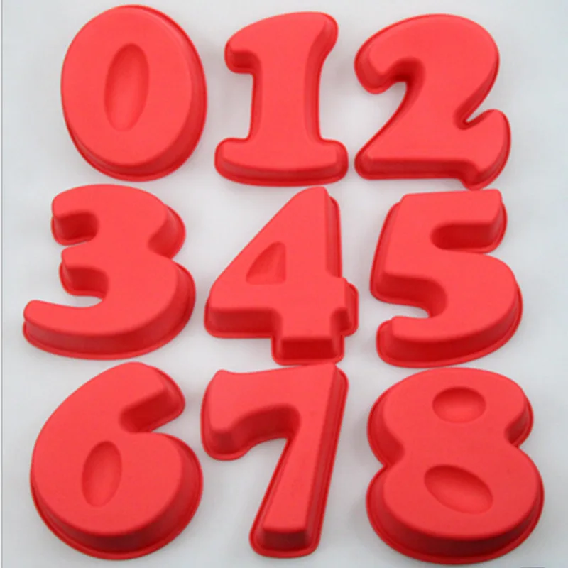 0/1/2/3/4/5/6/7/8 Small Silicone Number DIY Cake Mould Birthday Baking Mold Tool Decor Fondant Tools Wedding Accessories k933