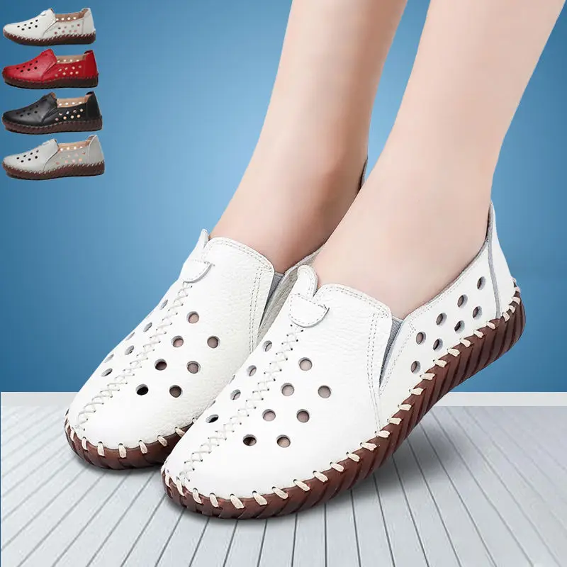 Size 35-42 Square Toe Summer Shoes for Women Embroidery Designer Shoes Soft Slipon Loafers Moccasin Leisure Women's Ballet Flats