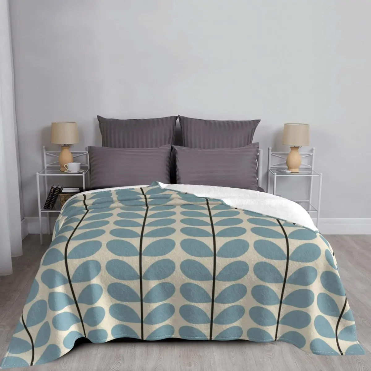 Orla Kiely Blanket Coral Fleece Plush Autumn/Winter Leaf Multi-function Soft Throw Blankets for Bed Office Bedspreads