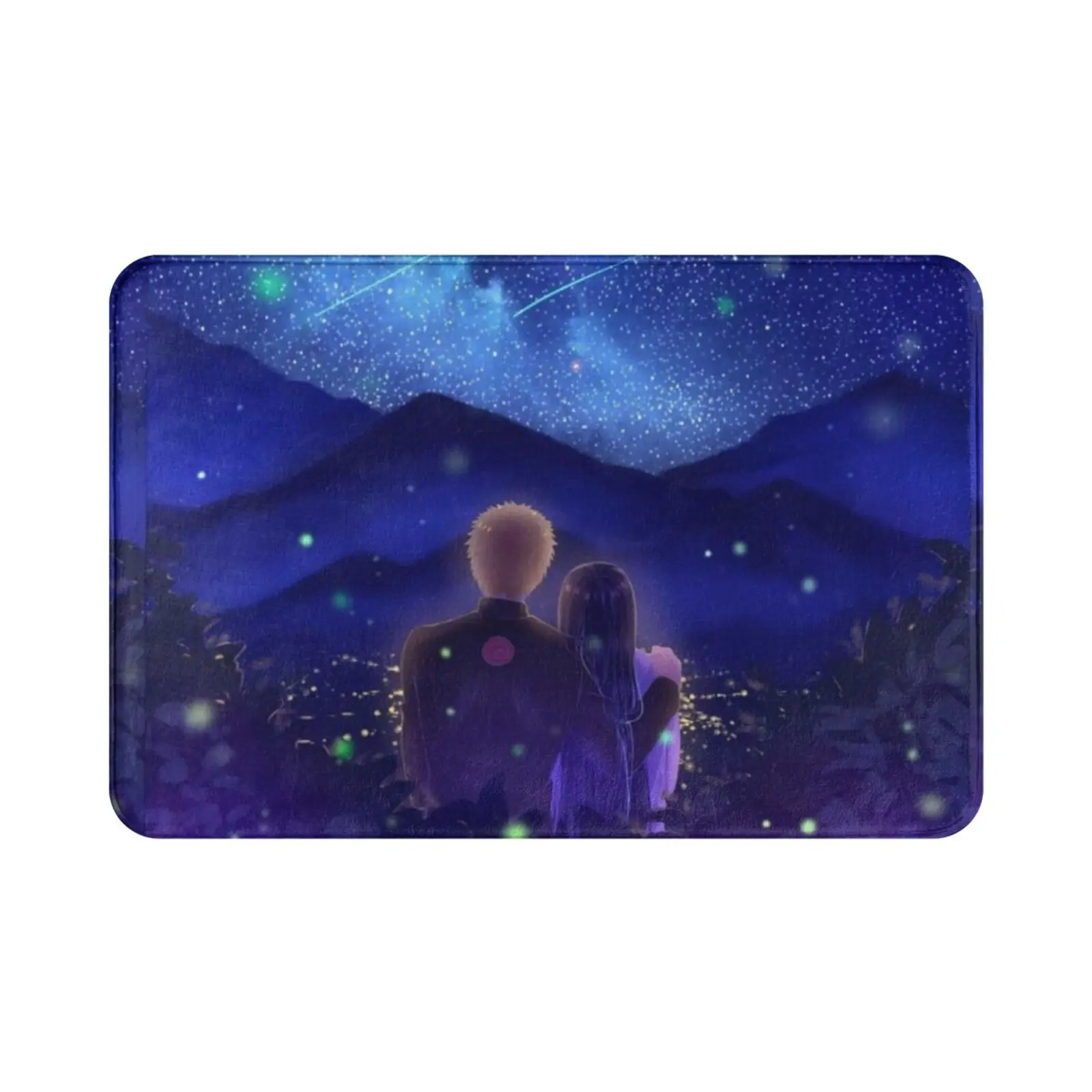 Honey Moon Carpet Mat Rug Cushion Soft Wedding Shonen Aurora Borealis Lovers Japan Landscape Stars Flowers Kage Kyubi