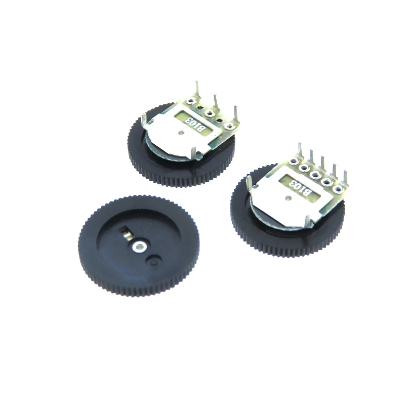 10PCS/LOT Single Double Dial Taper Volume Wheel Duplex Potentiometer 3Pin 5Pin 16*2MM B102 B103 B203 B503 B104 1K 2K 5K 10K 20K