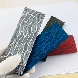 New Style G10 Knife Handle Material Damascus Pattern Diy Handle Composite Material G-10 Tool Patch Material 130x43x8mm