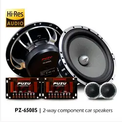 PUZU upgrade Hi-res 2- way component car audio speakers with 360W Max.output power deep bass fully midrange,clean tweeter HiFi