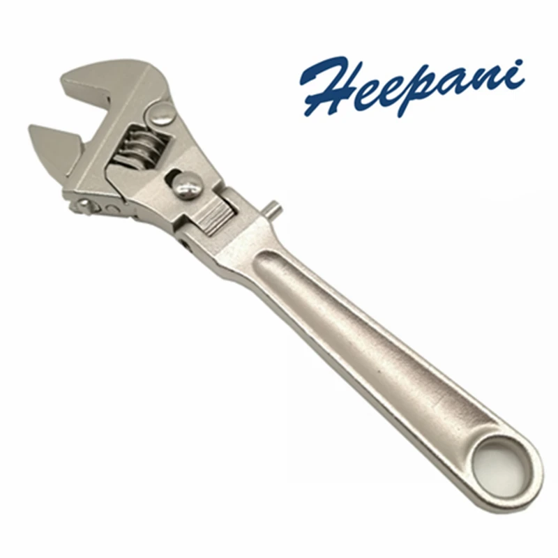 8 / 10 Inch Wide Mouth Flex Ratchet Adjustable Wrench Folding Handle Dual-purpose Pipe Wrench Ratchet Spanner