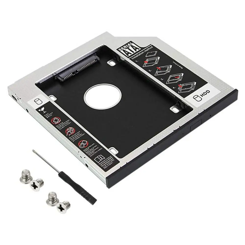 2nd HDD HD SSD Enclosure Hard Drive Caddy Tray 12.7mm for Laptop CD / DVD-ROM Hard Drive Caddy Case Tray