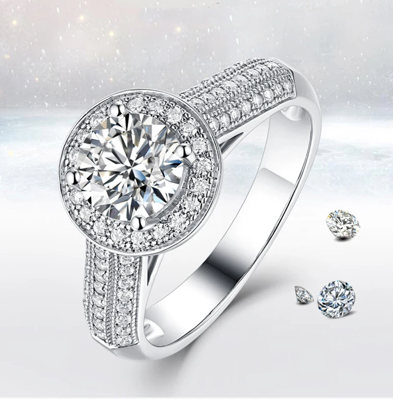 

100%18K goldr ring 2ct D VVS moissanite ring Engagement&Wedding Jewellery with certificate 0007