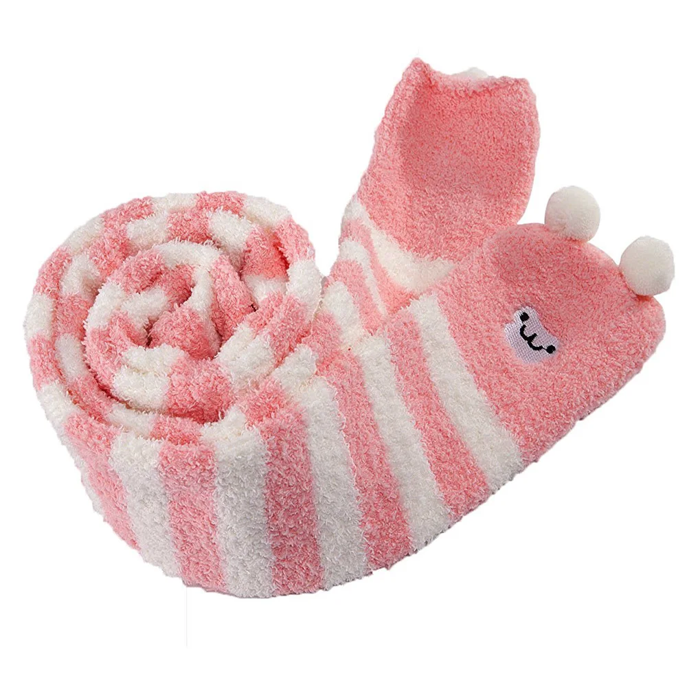 Adult Cute Animal Coral Fleece Thigh High Long Striped Socks Abdl Ddlg Sissy Kink Little Space Ageplay