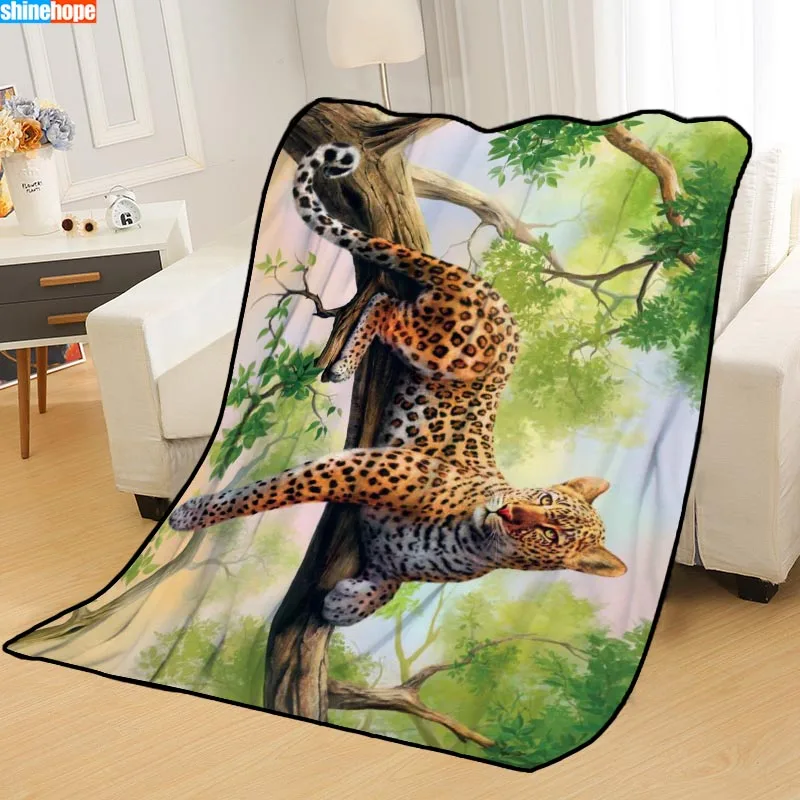 Personalized Blankets Custom Leopard Animals Blankets for Beds Soft TR DIY Your Picture Dropshipping Throw Travel Blanket