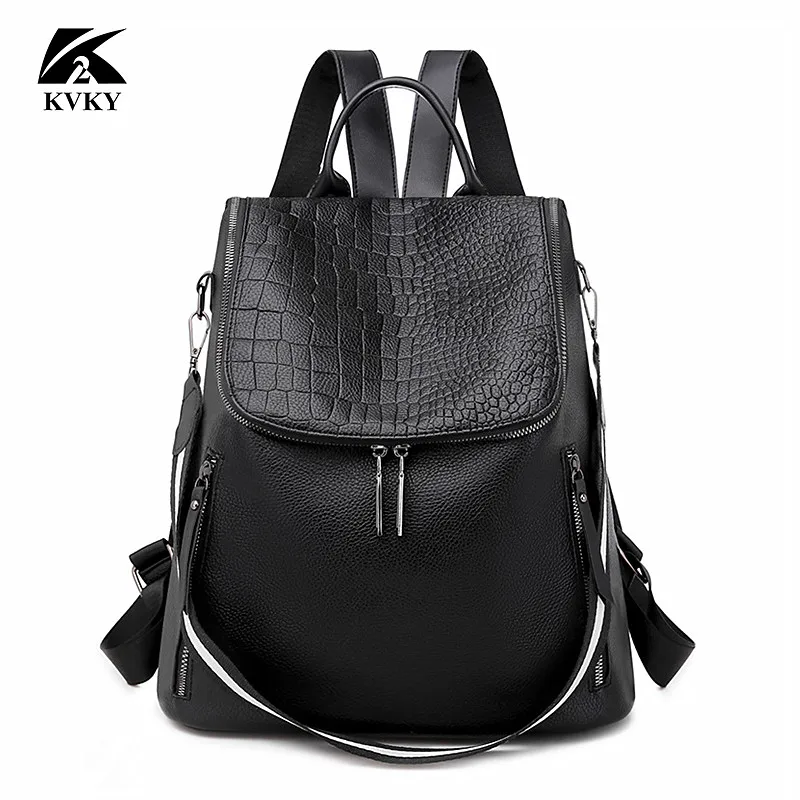 

Backpack women 2023 new temperament ladies travel backpack casual wild large capacity trend soft leather bag