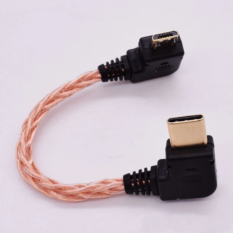 Rodzaj USB C do Micro USB dekodowania Cabe dla systemu Android telefon komórkowy podłączyć HUGO MOJO PHA3 DSD DAC OTG kabel Audio