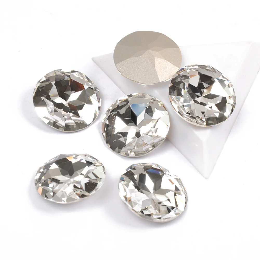 YANRUO 1201 Round 27mm Fancy Stones Sewing Stones And Crystals DIY Jewelry Crafts Large Rhinestones Diamond Bright For Clothes