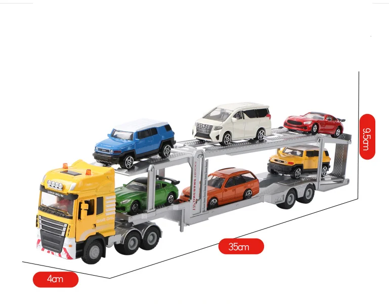 High-simulation alloy double-decker transport truck model,1:50 transport engineering truck toy,original packaging gift