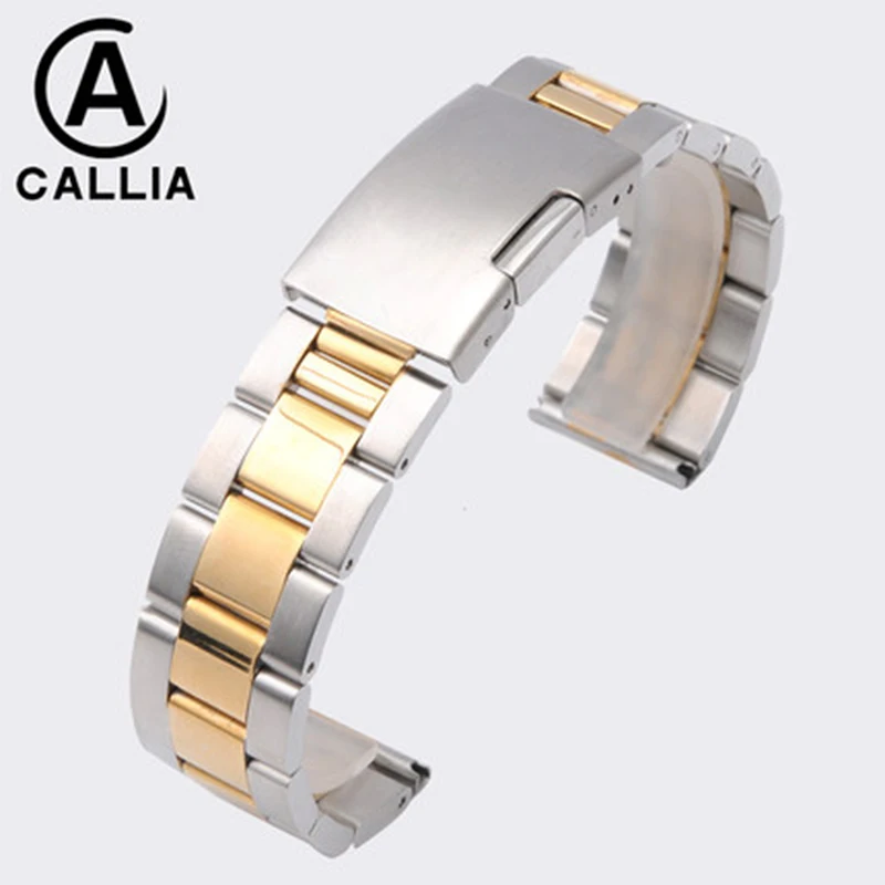 26mm 28mm 30mm 32mm 24mm Metal Watch Band Premium Solid Stainless Steel Watch Bracelet Straps Men Women Black/Silver WristBand