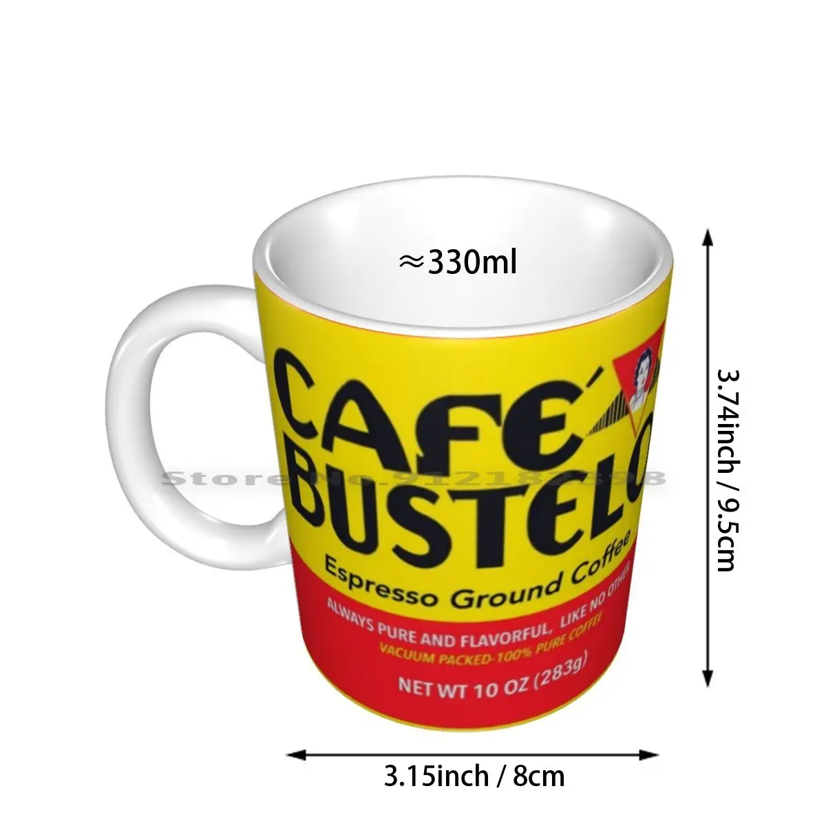 Café Bustelo Ceramic Mugs Coffee Cups Milk Tea Mug Coffee Cafe Bustelo Cuban Puerto Rico Cuba Boriqua Latino Latina New York