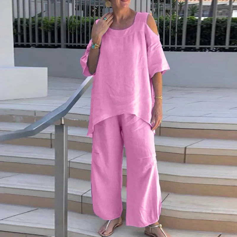 Frauen V-ausschnitt Flare Hülse Pullover Top Volle Hosen Anzüge Frühling Herbst Beiläufige Lose Druck Damen Sets Elastische Taille Streetwear
