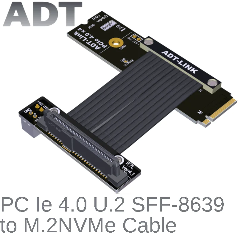 M.2 NVMe extension cable to U.2 SFF8639 SSD solid state drive PCIE 4.0x4 full speed 64G/bps