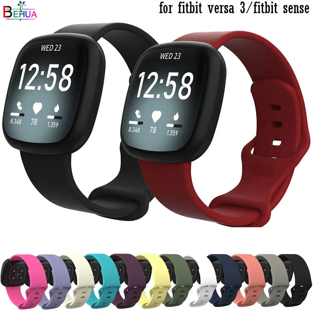 BEHAU Bracelet Watchband For Fitbit Versa Sense Band Soft Silicone Sports Wristband For Fitbit Versa 3 Smartwatch Strap Wearable