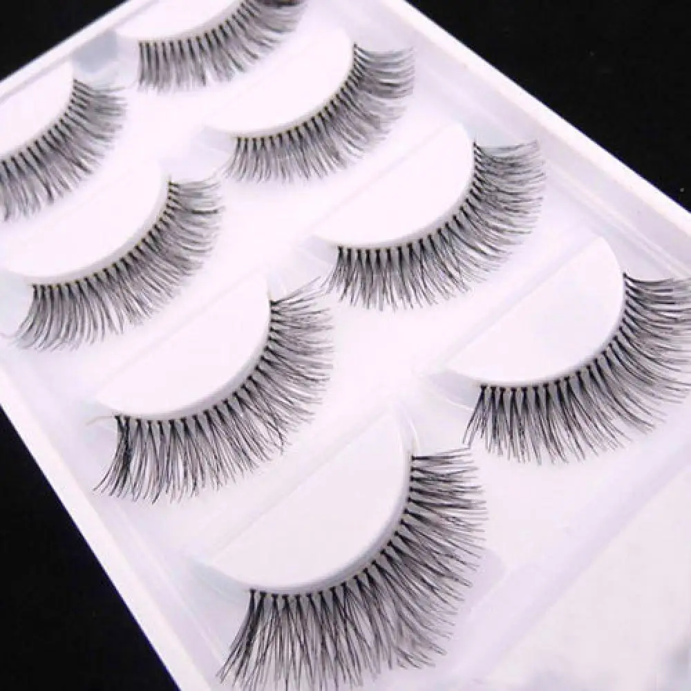 5คู่ผู้หญิงธรรมชาติยาวหนาตา Lashes แต่งหน้าขนตาปลอมยาวกล่องแพคเกจ