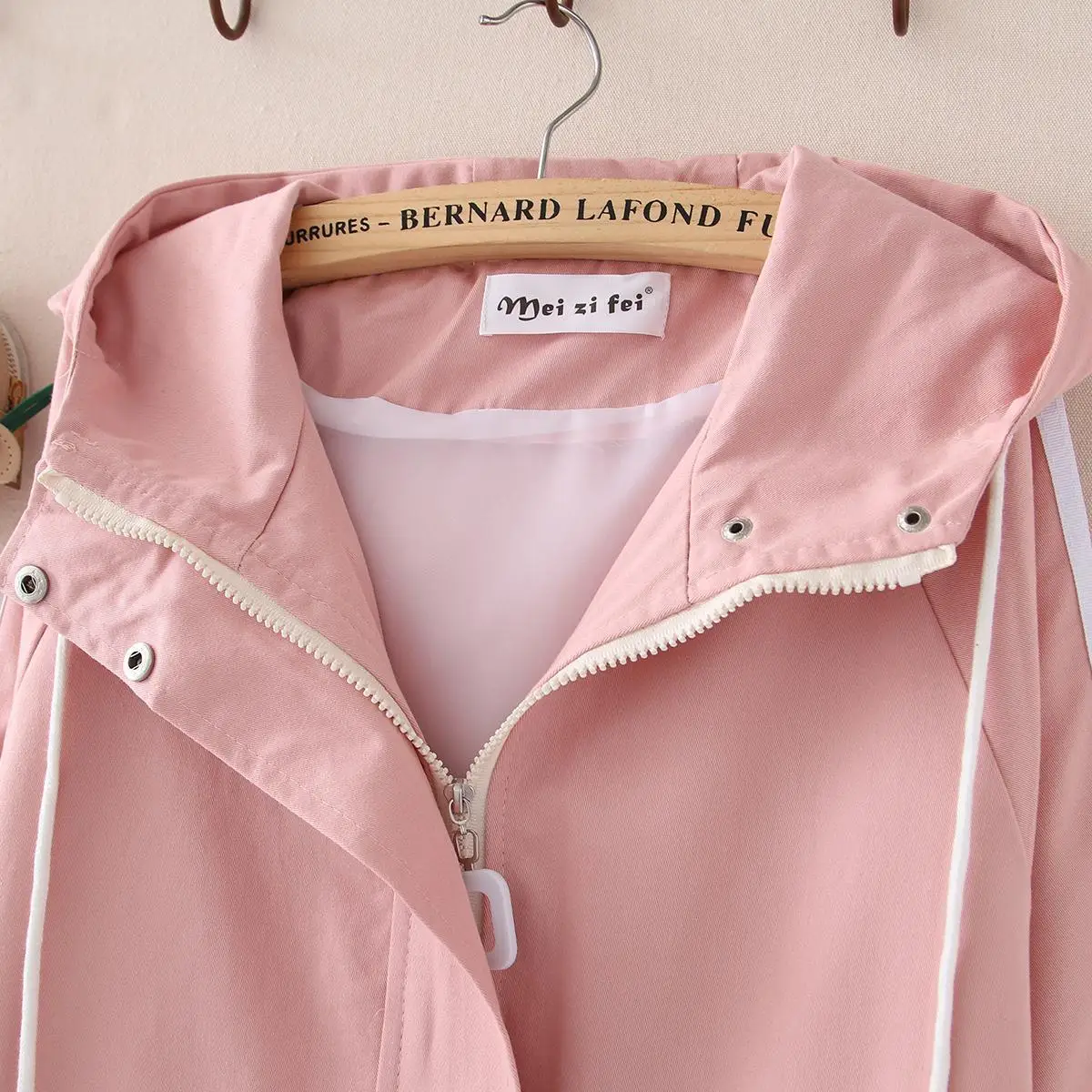 Windbreaker Jacket Women 2024 Spring Women Hooded Jacket Coats Zipper Trench Patchwork Woman Basic Casual Femme Jaqueta Feminina