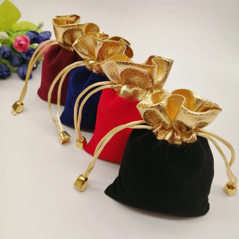 50pcs Multi Size Velvet Bag Jewelry Velvet Pouch Bag Velvet Drawstring Bag Jewelry for Women Wedding Jewelry Display Packing Bag
