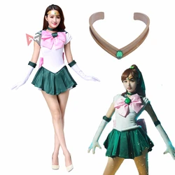 Athemis Anime Sailor Makotoes Kino Sailor Jupiteries Cosplay Costume Custom Made Dress Gloves Bows Hair Rope Headband For Adult