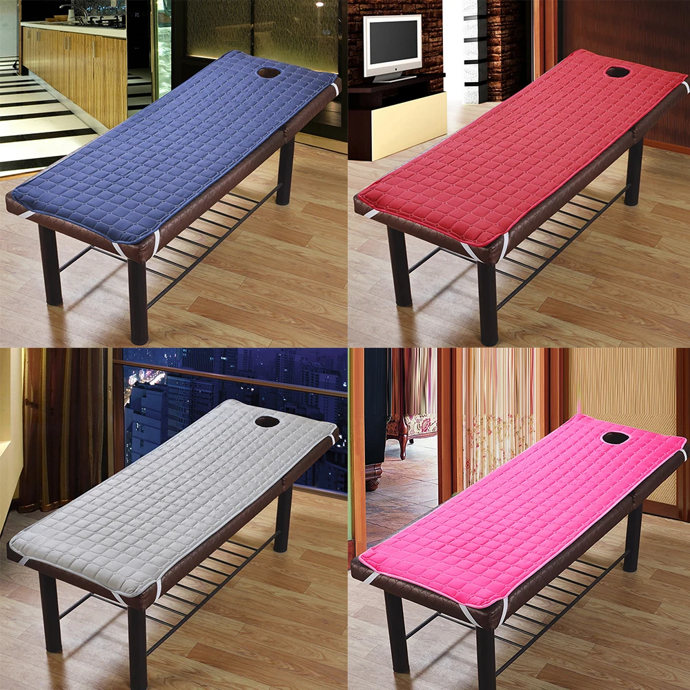 Non-Slip SPA Treatment Massage Table Bed Cover Mattress Sheet Pad Mat with Face Hole for Beauty Salon