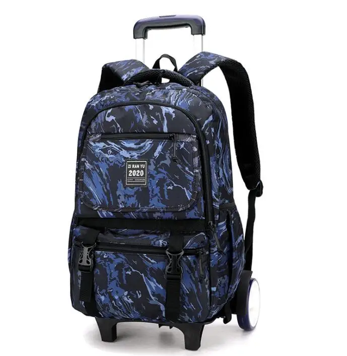 School Wheeled backpack bag for boys travel Trolley Backpack  for teenager boy kids backpack on wheels Student trolley schoolbag