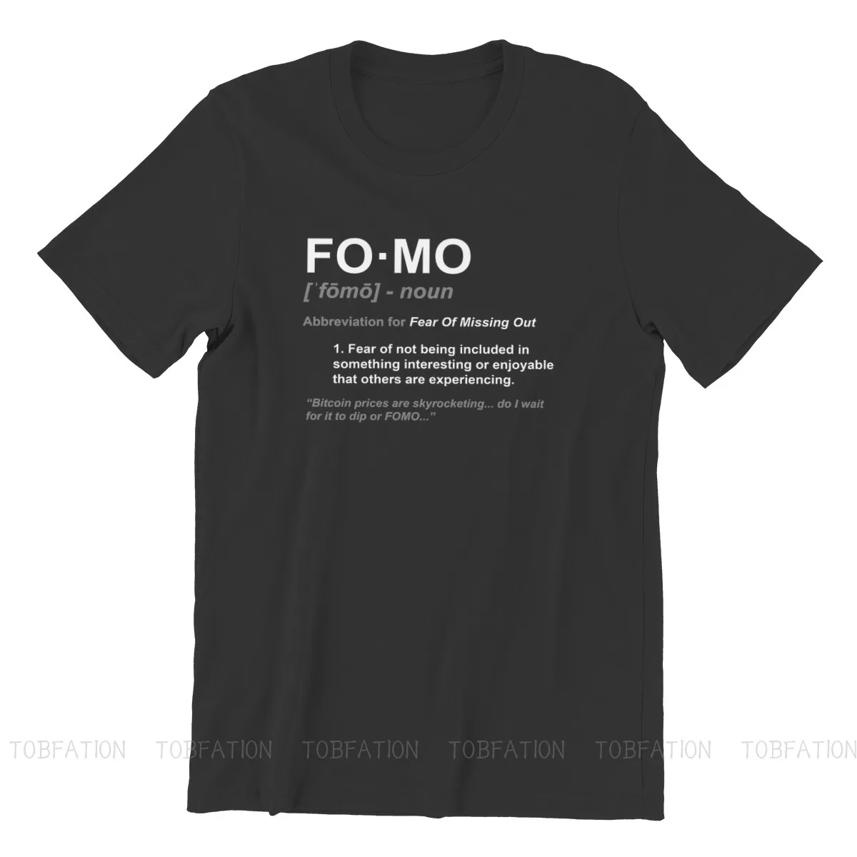 FOMO Newest TShirts Bitcoin Cryptocurrency Miners Meme Male Graphic Fabric Streetwear T Shirt Round Neck Big Size